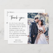 Rustic Hand Lettering Wedding Foto Dank je Briefkaart (Voorkant / Achterkant)