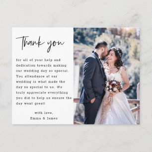 Rustic Hand Lettering Wedding Foto Dank je Briefkaart