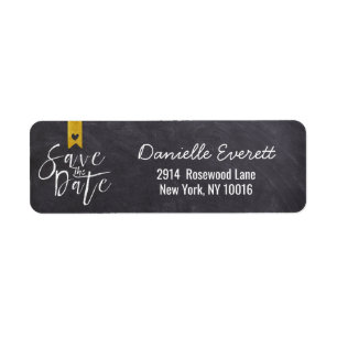 Rustic Handgeschreven sparen het Adres van het Man Etiket