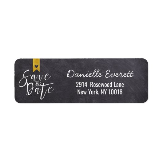 Rustic Handgeschreven sparen het Adres van het Man Etiket (Voorkant)