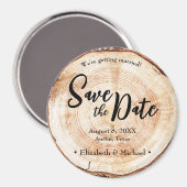 Rustic Handlettering Wedding Save the date Wood Magneet (Voorkant / Achterkant)