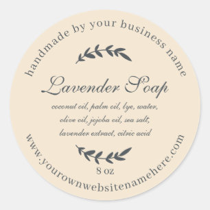 Rustic Handmade Lavender Soap Ivory Ronde Sticker