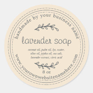 Rustic Handmade Lavender Soap Ivory Ronde Sticker