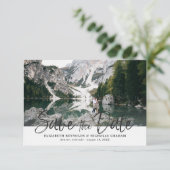 Rustic Handtekening foto opslaan Datumreactie RSVP Kaartje (Staand voorkant)