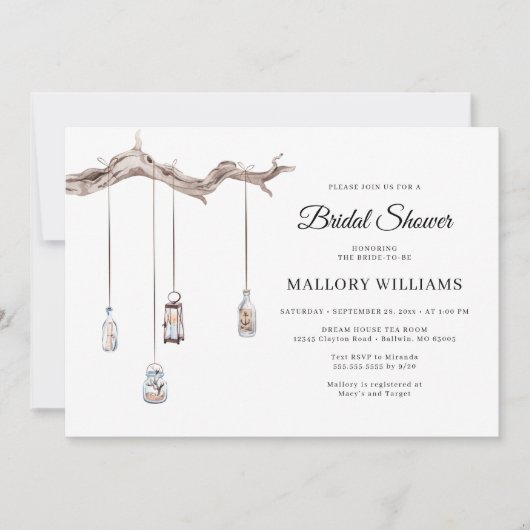 Rustic Hanging Lantern Vrijgezellenfeest Kaart (Voorkant)