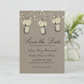 Rustic Hanging Mason Jar Hydrangea Save the Date (Staand voorkant)