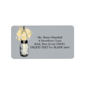 Rustic Hanging Mason Jar Wedding Etiket (Voorkant)