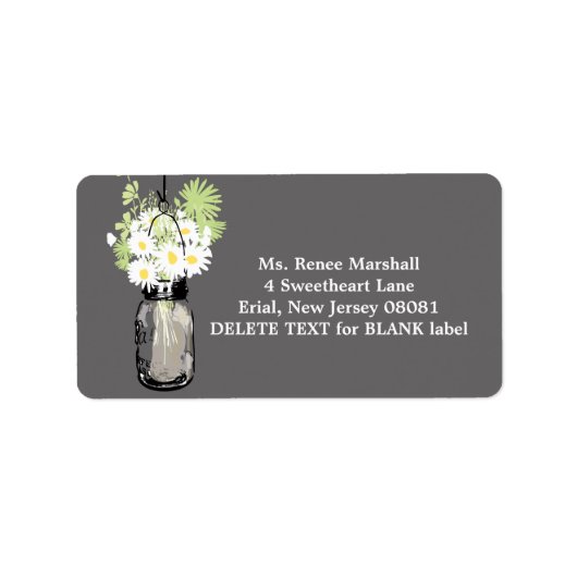 Rustic Hanging Mason Jar Wedding Etiket (Voorkant)