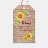 Rustic Happy 30th Birthday Floral Sunflower Cadeaulabel (Achterkant)