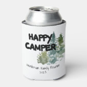 Rustic Happy Camper Forest Family Reunion Blikjeskoeler (Blikje Voorkant)