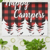 Rustic Happy Campers Buffalo Check Pset Theedoek (Gevouwen)