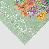 Rustic Happy Easter Basket of Flowers Eggs Tissuepapier (Detail)