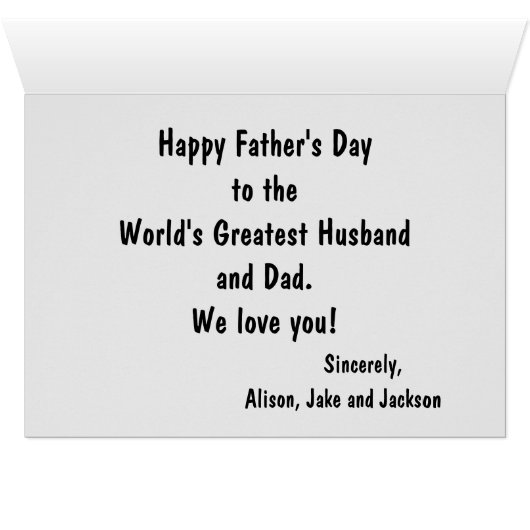 Rustic Happy Fête des pères Famille Photo Grey (Intérieur Horizontal (Bas))