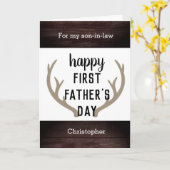 Rustic Happy First Vaderdag schoonzoon Kaart (Gele Bloem)