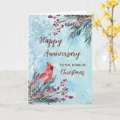 Rustic Happy Jubileum met kerst Kaart (Gele Bloem)