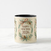 rustic happy new year 2026 coffee mug (Centre)