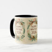 rustic happy new year 2026 coffee mug (Devant gauche)