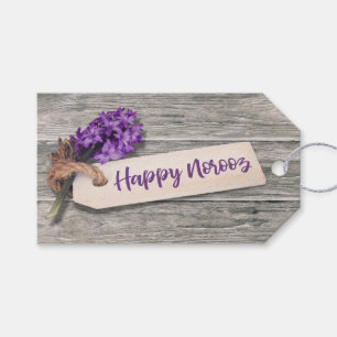 Rustic Happy Norooz Hyacinth - Gift Label Cadeaulabel