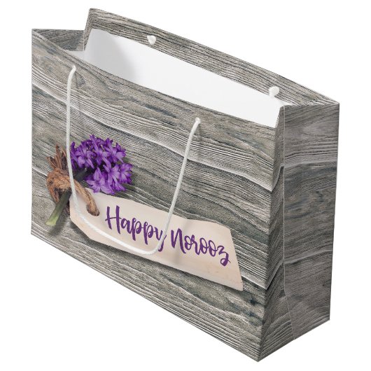 Rustic Happy Norooz Hyacinth - Grand sac cadeau (Devant Angle)