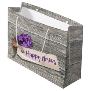 Rustic Happy Norooz Hyacinth - Large Gift Bag Groot Cadeauzakje