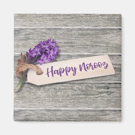 Rustic Happy Norooz Hyacinth - Magnet (Devant)