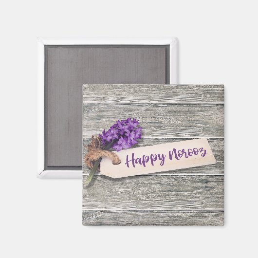 Rustic Happy Norooz Hyacinth - Magnet Magneet (Voorkant / Achterkant)