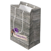 Rustic Happy Norooz Hyacinth - Medium Gift Bag Medium Cadeauzakje (Achterkant Gekanteld)