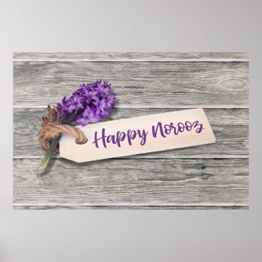 Rustic Happy Norooz Hyacinth - Poster (Devant)