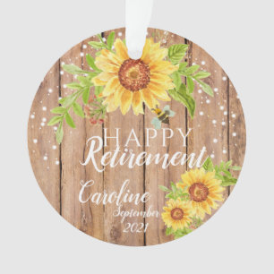 Rustic Happy Retirement Floral Personnalisé