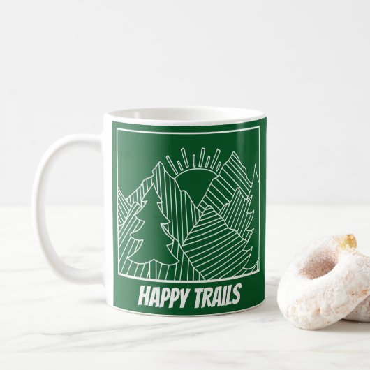 Rustic Happy Trails Mountains Koffiemok (Met donut)