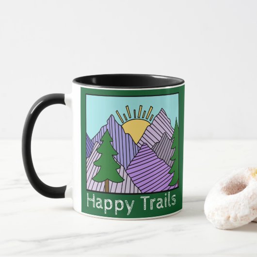 Rustic Happy Trails Mountains Mok (Met donut)