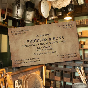 Rustic Hardware Store Visitekaartje