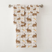 Rustic Hares And Carrots Beige Gingham Pattern (En situation)