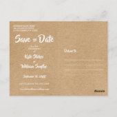 Rustic Hart Kalender Boho Bewaar de Datum Briefkaart (Achterkant)