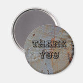 Rustic - Hartelijk dank - Natuur boombarstpatroon Magneet (Voorkant / Achterkant)