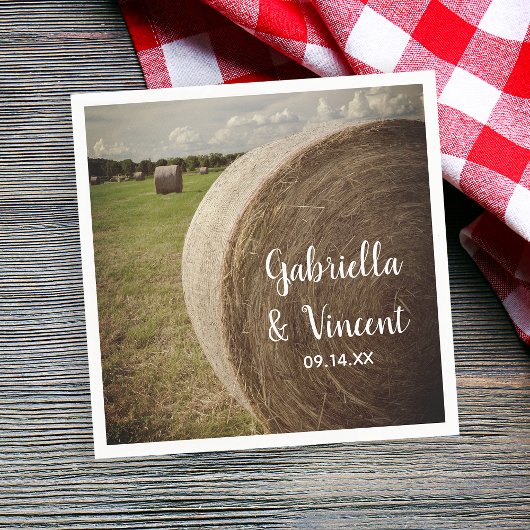 Rustic Hay Bales Ranch Wedding Servet