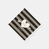 Rustic Heart & Arrow Burlap Stripes Wedding Servetten (Hoek)