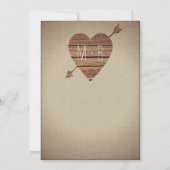 Rustic Heart Arrow Country Wedding Invitations Kaart (Achterkant)
