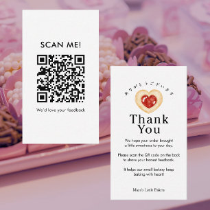 Rustic Heart Cookie Laat een Review QR Code Visitekaartje