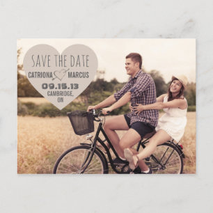 Rustic Heart  Foto Save the Date Briefkaart