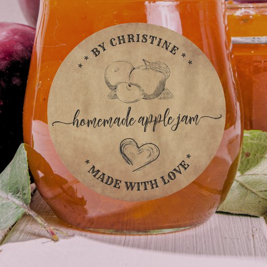 Rustic Heart Handmade With Love appeljam label