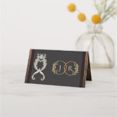 Rustic Heart & Monogram - Bordeauxrood (Achterkant)
