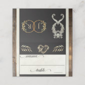 Rustic Heart & Monogram - Crème (Buitenkant ongevouwen)