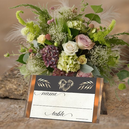 Rustic Heart & Monogram - Koper