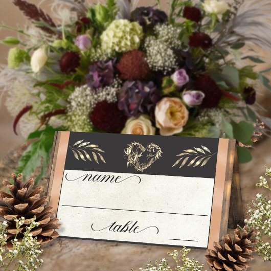 Rustic Heart & Monogram - Perzik