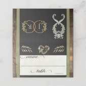 Rustic Heart & Monogram - Salie (Buitenkant ongevouwen)
