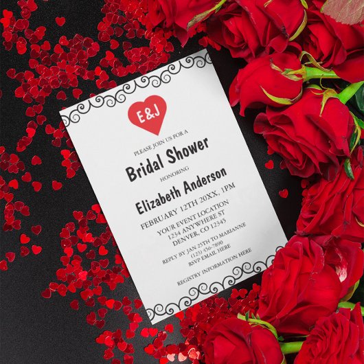 Rustic Heart Monogram Vrijgezellenfeest Kaart