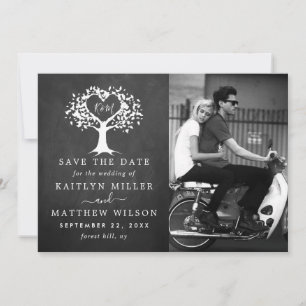 Rustic Heart Tree Weddenfoto slaat de datum op Save The Date