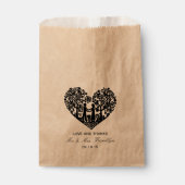 Rustic Heart Wedding Favor Bag Bedankzakje (Voorkant)