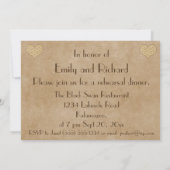 Rustic Heart Wedding repetitie diner Kaart (Achterkant)